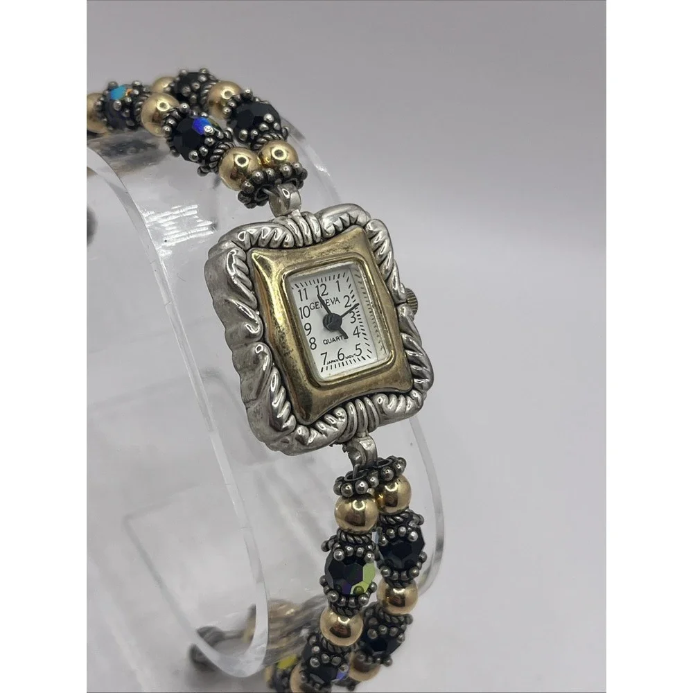 Geneva Women's Watch 23mm Silver Tone Beaded Toggle‎ 6.5